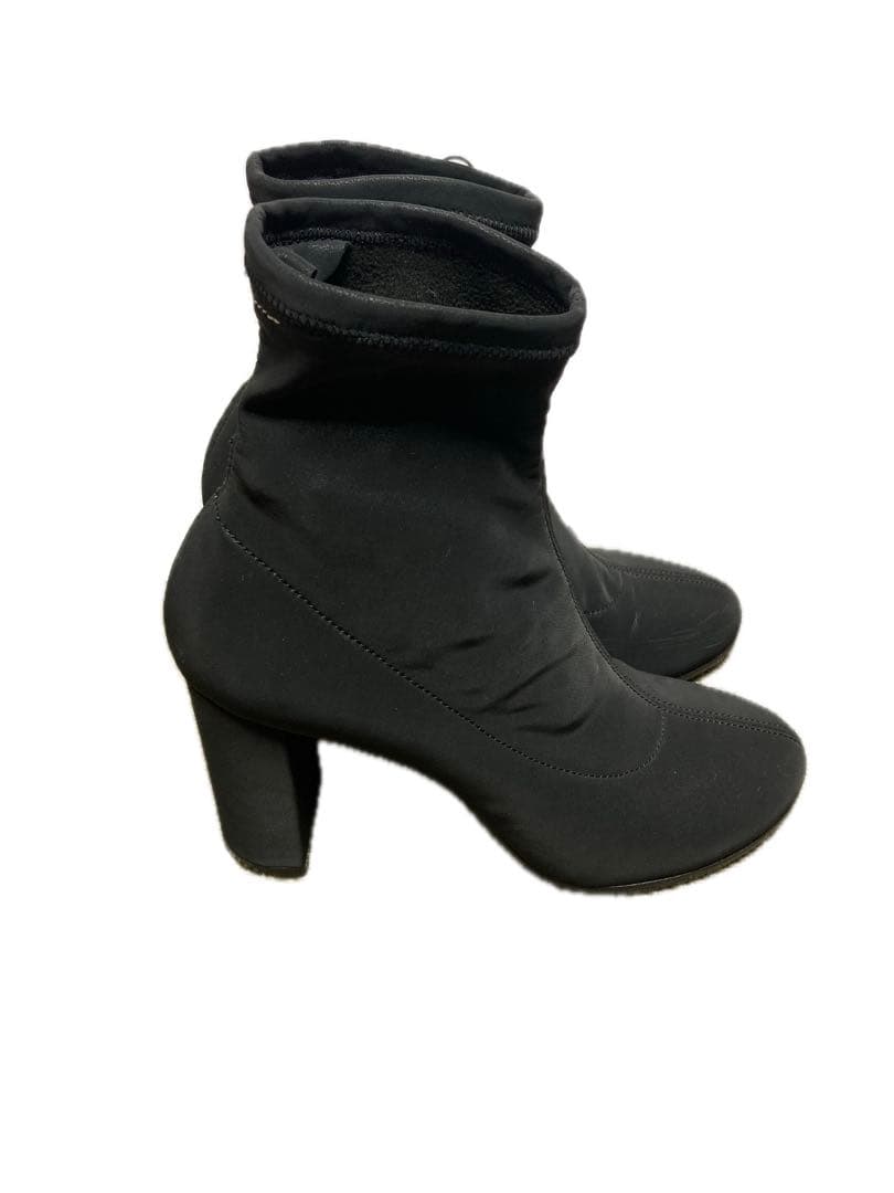 美品　MM6 ラウンドトゥ　フェイクレザー　アンクルストレッチ　ブーツ　37