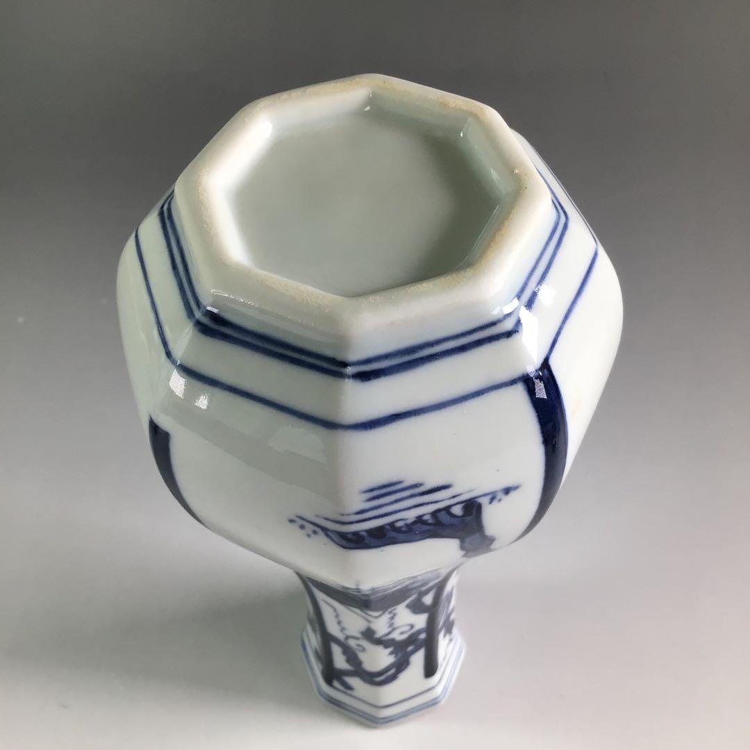 Ｐ８２６　皆具　『鈴木康月造』『染付ぶどう棚絵』　共箱　茶道具