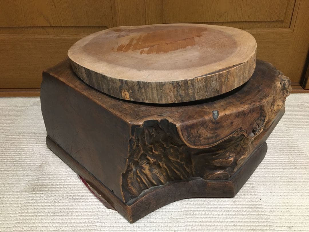 アンティーク 一本丸太削り出し 無垢材 火鉢 囲炉裏 古家具 古道具 蔵出し