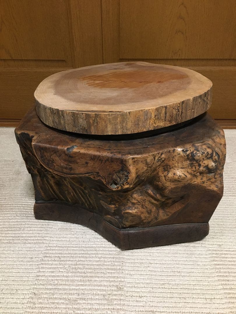 アンティーク 一本丸太削り出し 無垢材 火鉢 囲炉裏 古家具 古道具 蔵出し