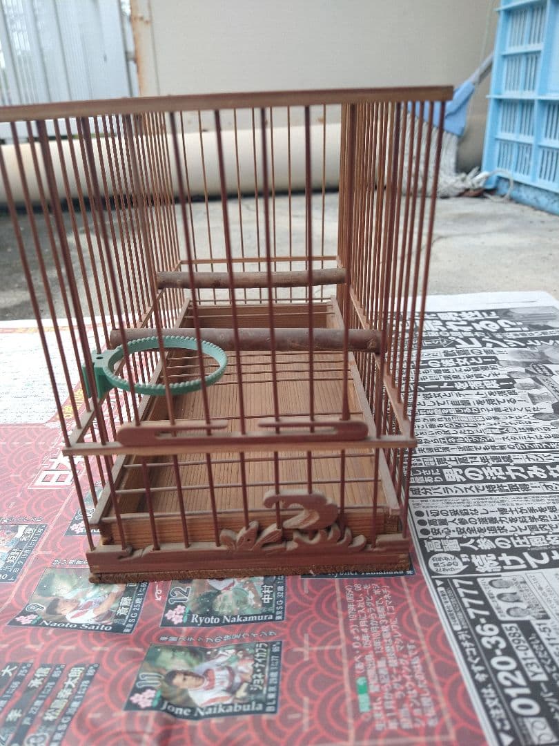 １００年竹製　メジロ籠