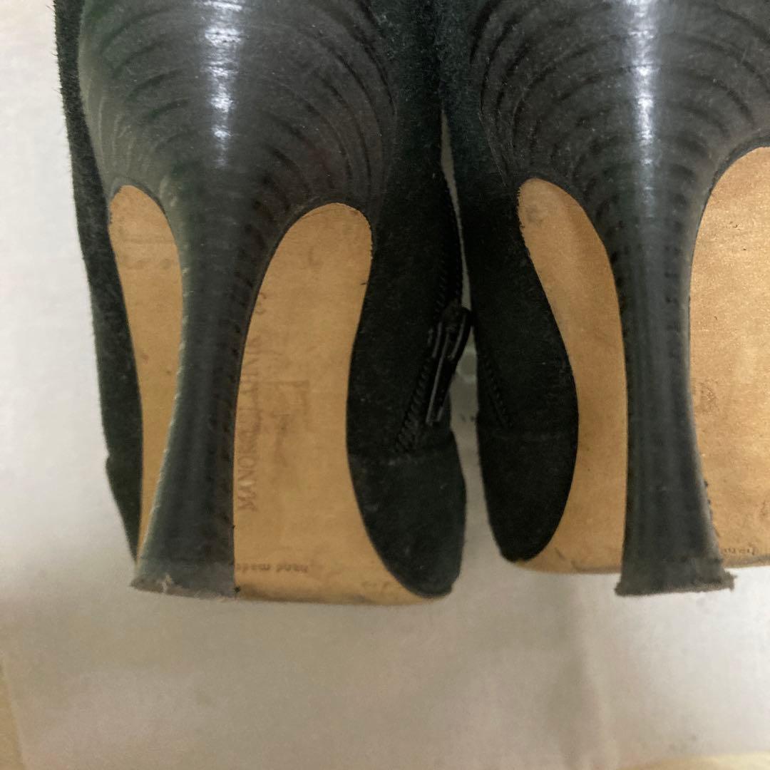 【格安】MANOLO BLAHNIK レースアップ　ブラックロングブーツ 36