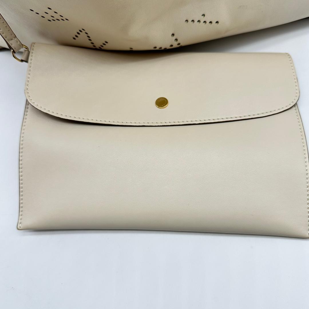 ステラマッカートニー サークルロゴ ラージ トートバッグ ホワイト