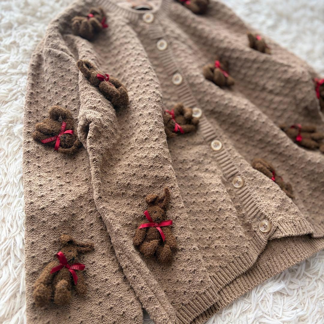 【極美品✨】希少品 PINK HOUSE ニット カーディガン うさぎ ブラウン