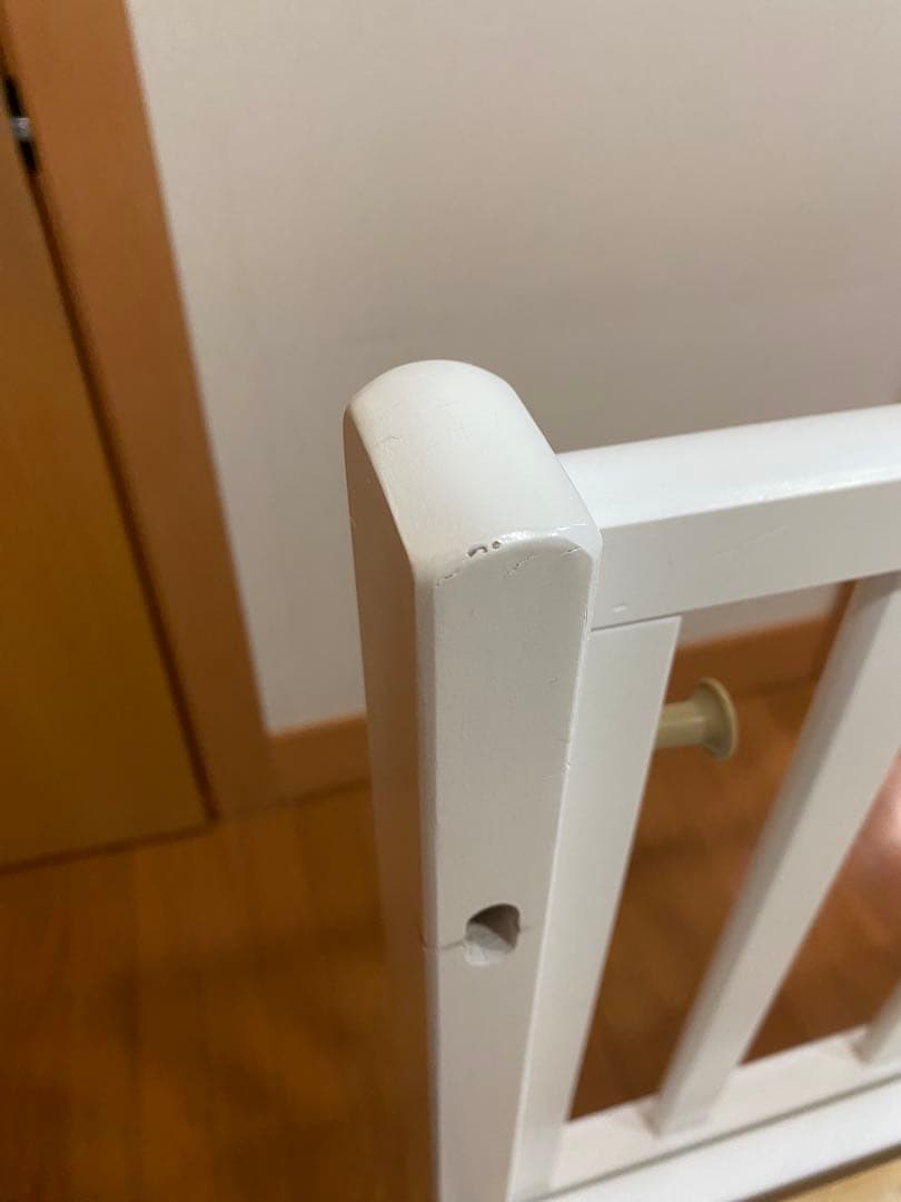 ミニサイズベビーベッド 2way大和屋Wオープン腰楽ハイ ホワイト天然木