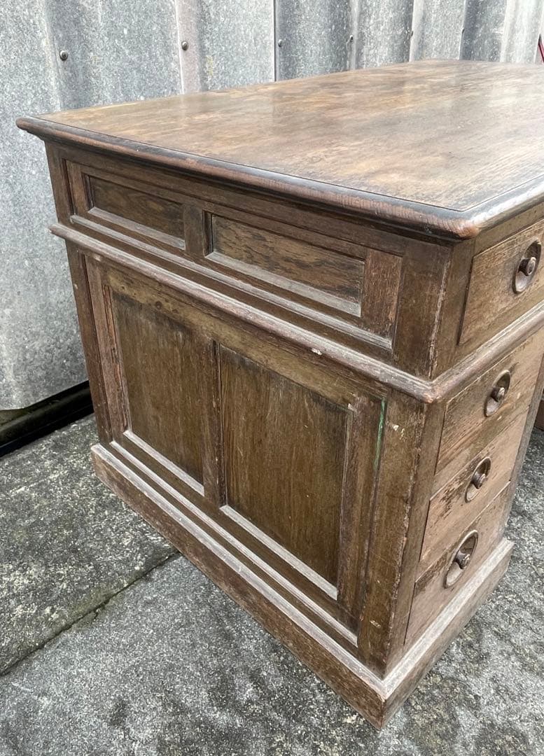 アンティーク/古道具/無垢材/両袖机/書斎机/分解式/作業台/デスク/店舗什器