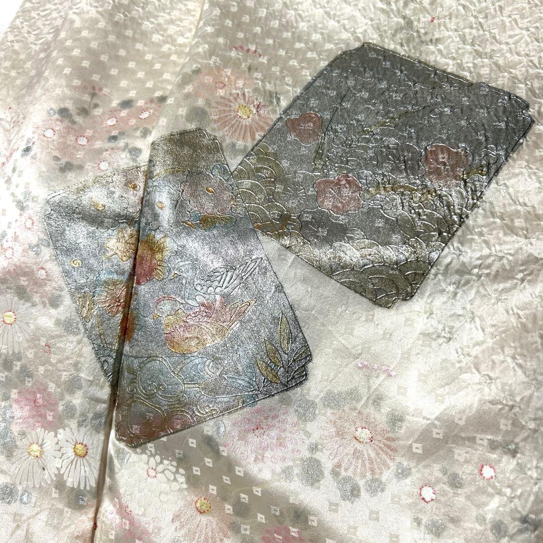 未使用近い　美品　袷　正絹　総絞り　螺鈿風　友禅　訪問着　フルセット