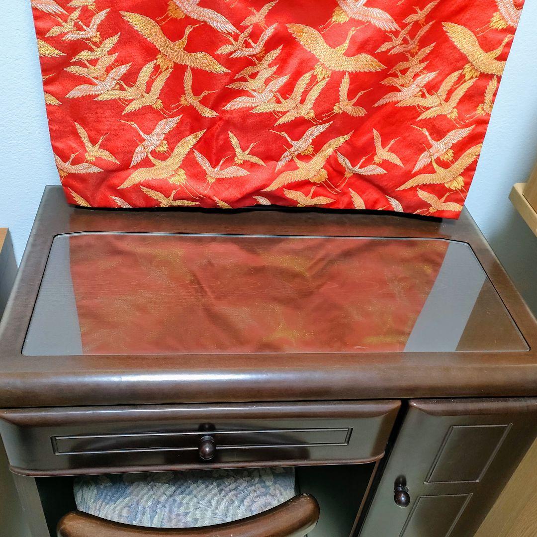 ♥美品 大塚家具 ドレッサー 背もたれイス 鏡台 チェア 高級 ロック引出 電源