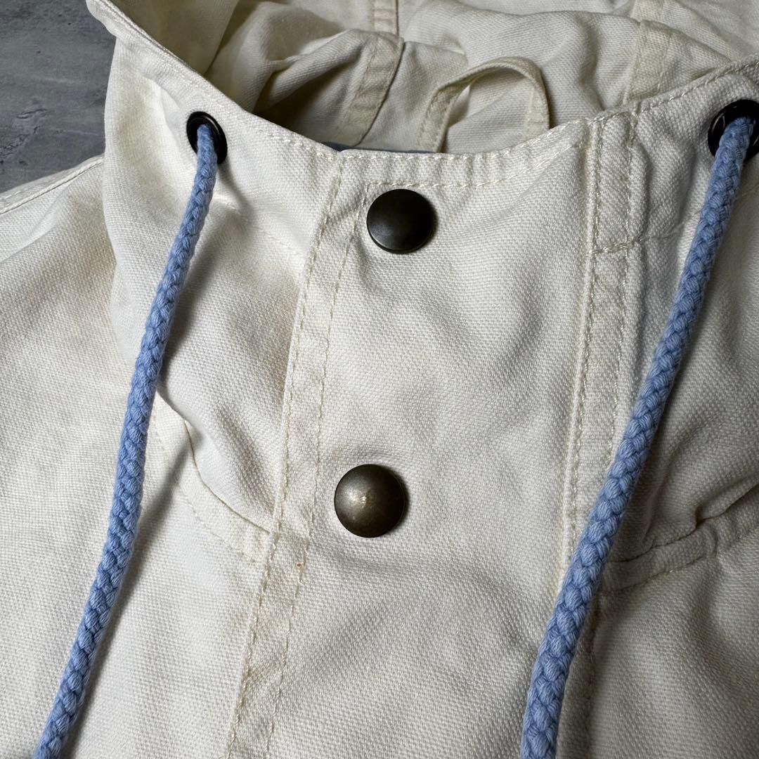 80s Eddie Bauer 黒タグ コットンアノラックパーカー 生成り 白