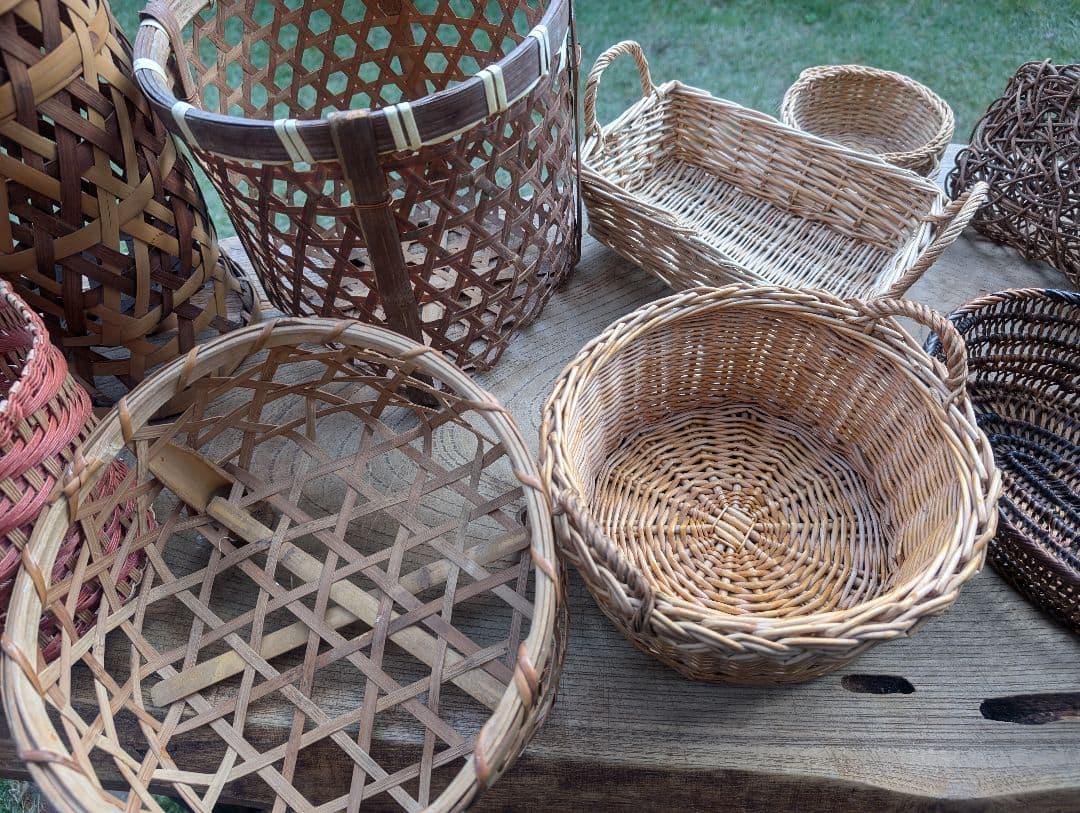 籐製 竹製 バスケットセット　複数点
