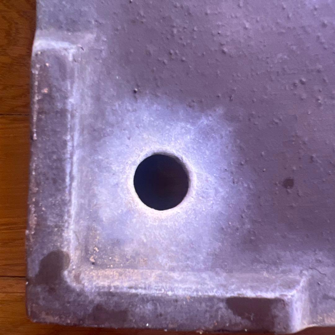 盆栽鉢 紫砂 紫泥 陶器 志那鉢、中国鉢 コレクション 骨董品 落款あり 中鉢