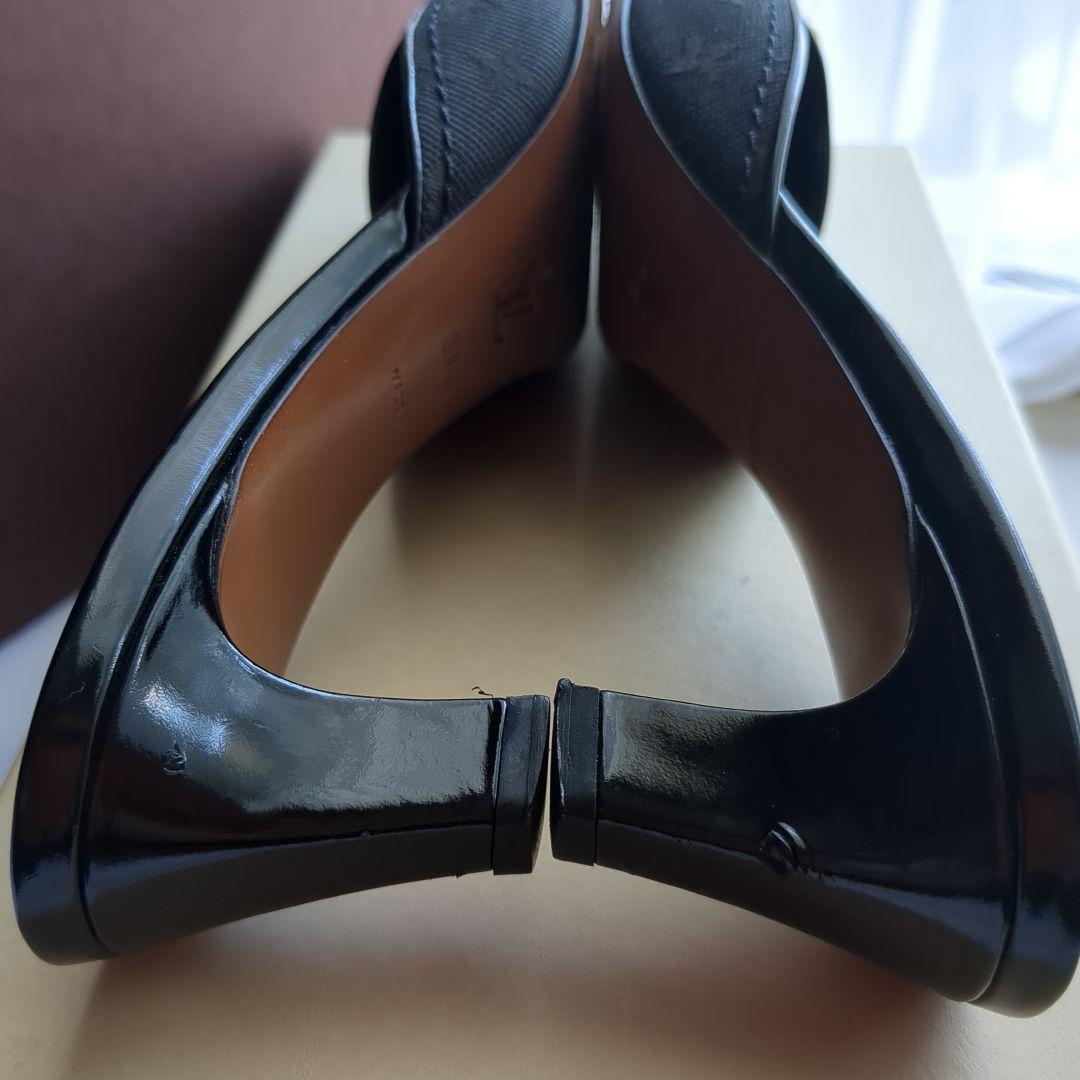 お値下げ）LOUIS VUITTON ブラック チェーンミュール　37.5