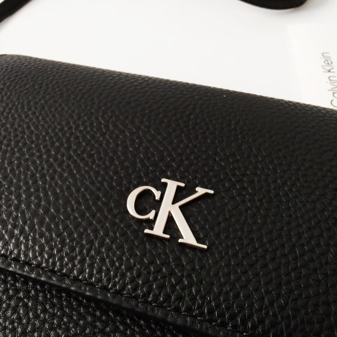 残1★【新品】CK ロゴ カルバンクライン チェーン クロスボディバッグ 黒