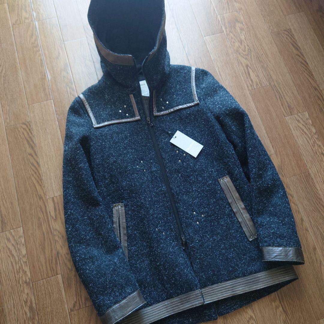 新品 ■国産■ Dhyana レザー×極厚ウール riri社ZIP コート １