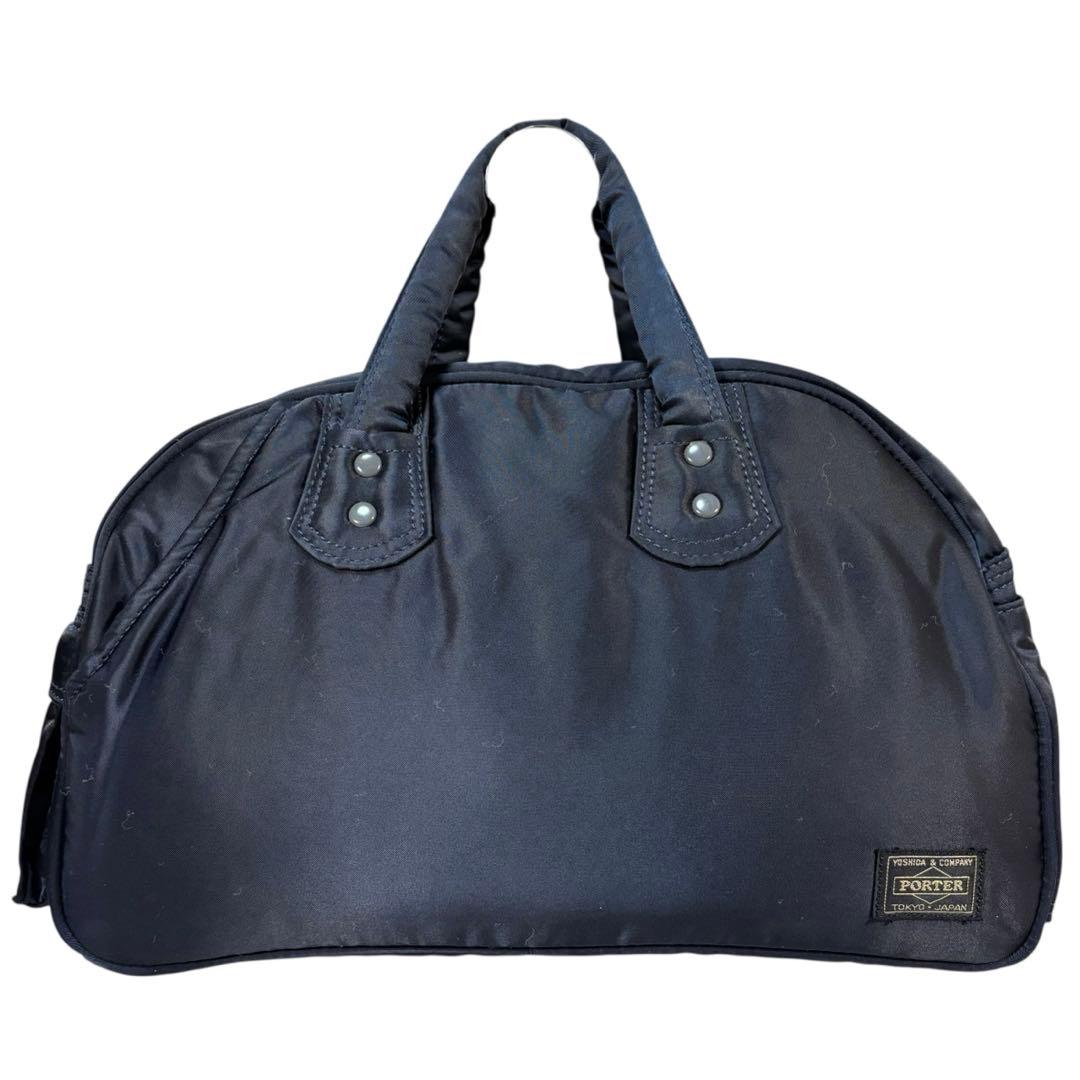 希少　美品　廃盤　ヘッドポーター　ミニボストン　タンカー　ハンドバッグ　紺