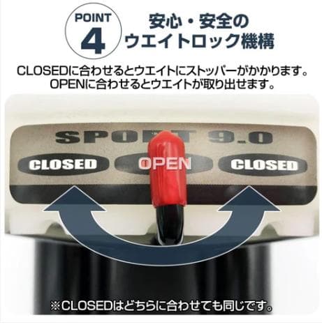 パワーブロック ダンベル 可変式 23kg 単品 多機能 12段階調節（赤黒）