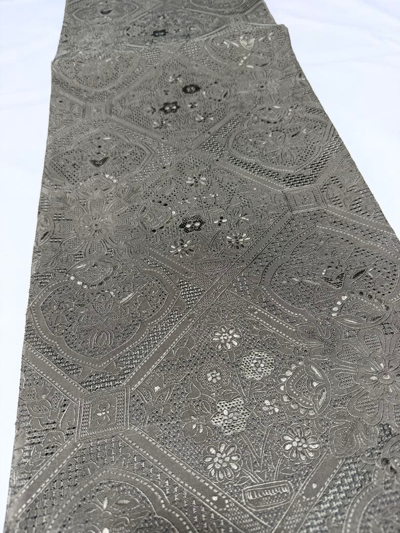 新品 高級 袋帯 正絹 全通柄 汕頭刺繍 スワトウ刺繍 中国刺繍 訪問着