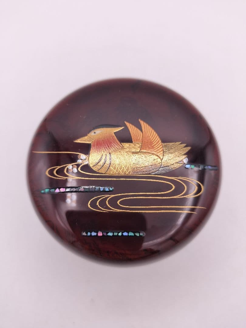 c593 大棗 鴛鴦 山本忠幸 木箱 茶道具 古物