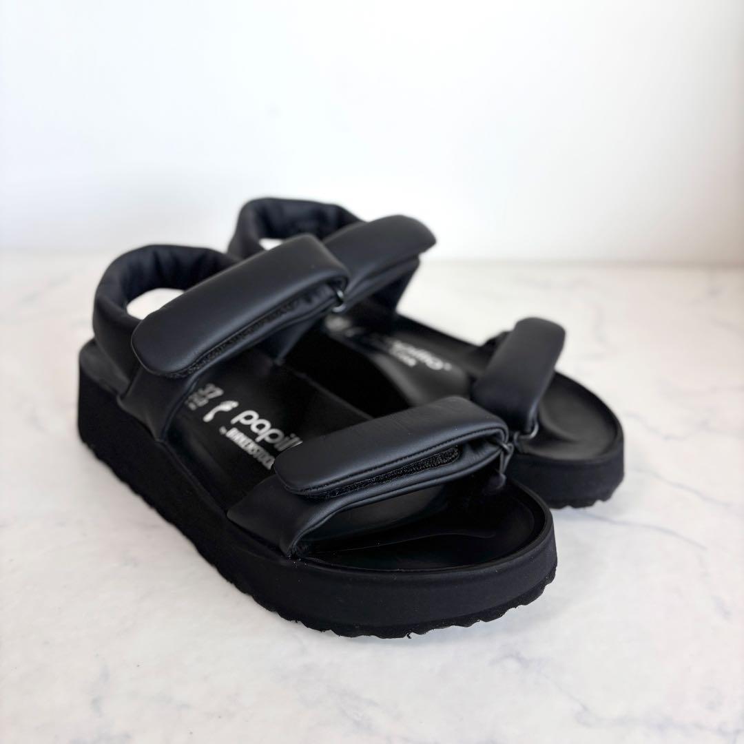 美品 ビルケンシュトック 37 パピリオ セダ サンダル ブラック