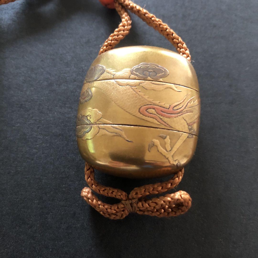 期間限定　お値下げ中　小印籠　龍　金蒔絵　アンティーク