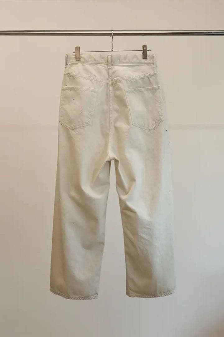 パンツ ANCELLM DAMAGE WIDE 5P DENIM PANTS WHITE