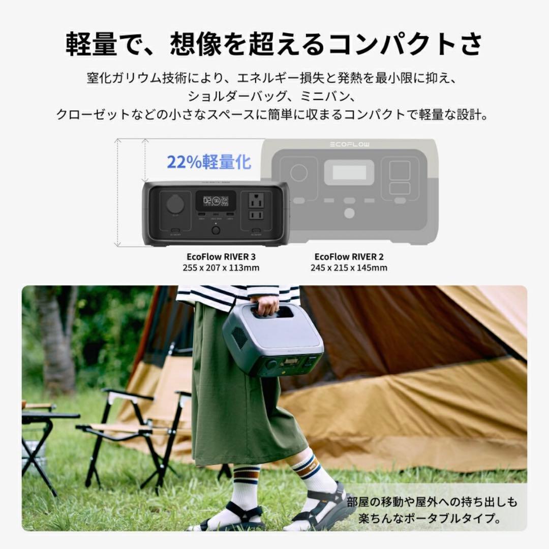EcoFlowポータブル電源 3 230Whリン酸鉄リチウムUPS機能