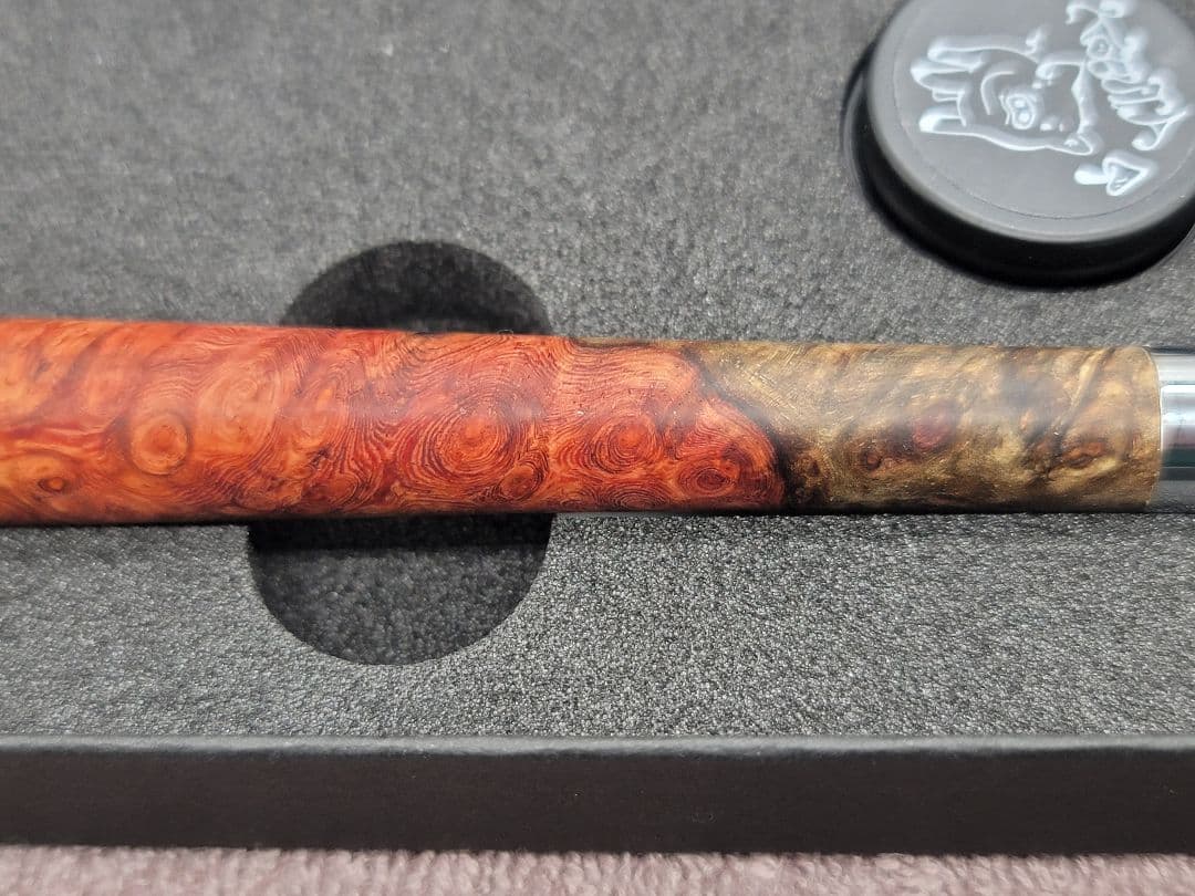 新品　こぶた工房　極上花梨瘤　赤青　シャープペンシル0.5ミリ