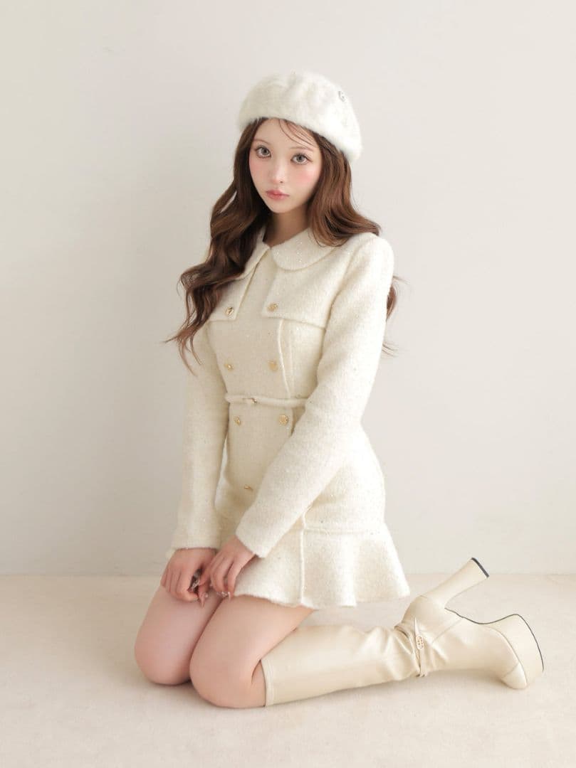 ワンピース M me eme Boucle flare onepiece