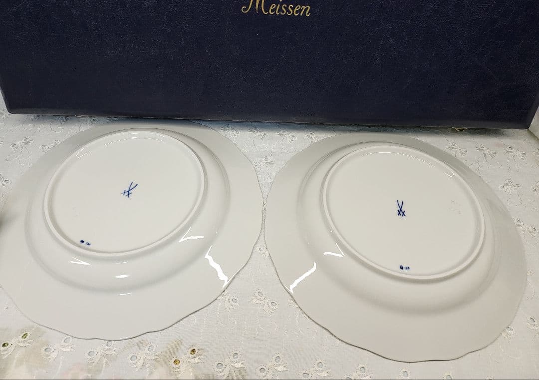未使用近✨マイセン ブルーオニオン プレート 20cm皿 サラダ デザート2枚②