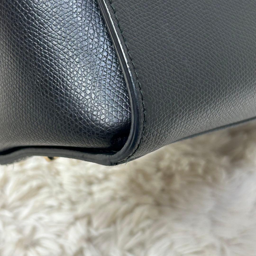 美品 FURLA フルラ ショルダーバッグ 2way 黒 ゴールド メトロポリス