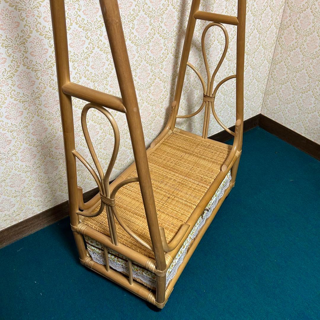 美品！ラタン　ハンガーラック