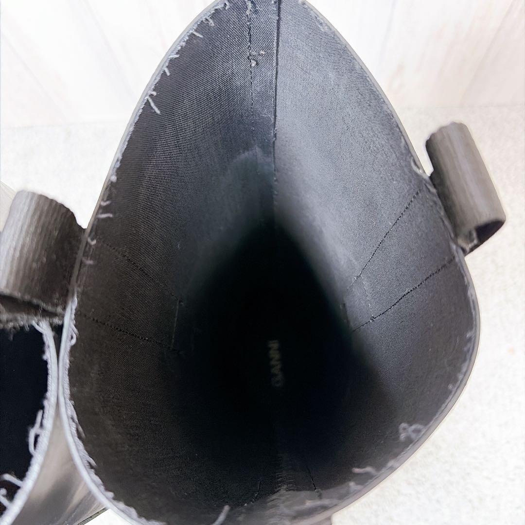 GANNI ガニー 25cm(38) リサイクルラバーロングブーツ ブラック