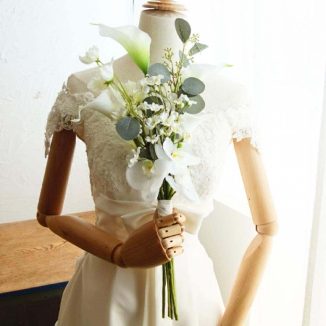 MUKUTOU 造花weddingユーカリとカラーのブーケ