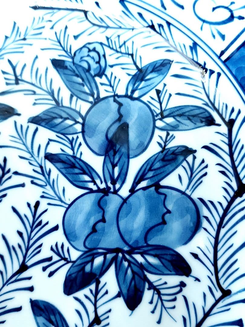 舘林源右衛門作　源右衛門 染付芙蓉手 皿 直径：約30.5cm