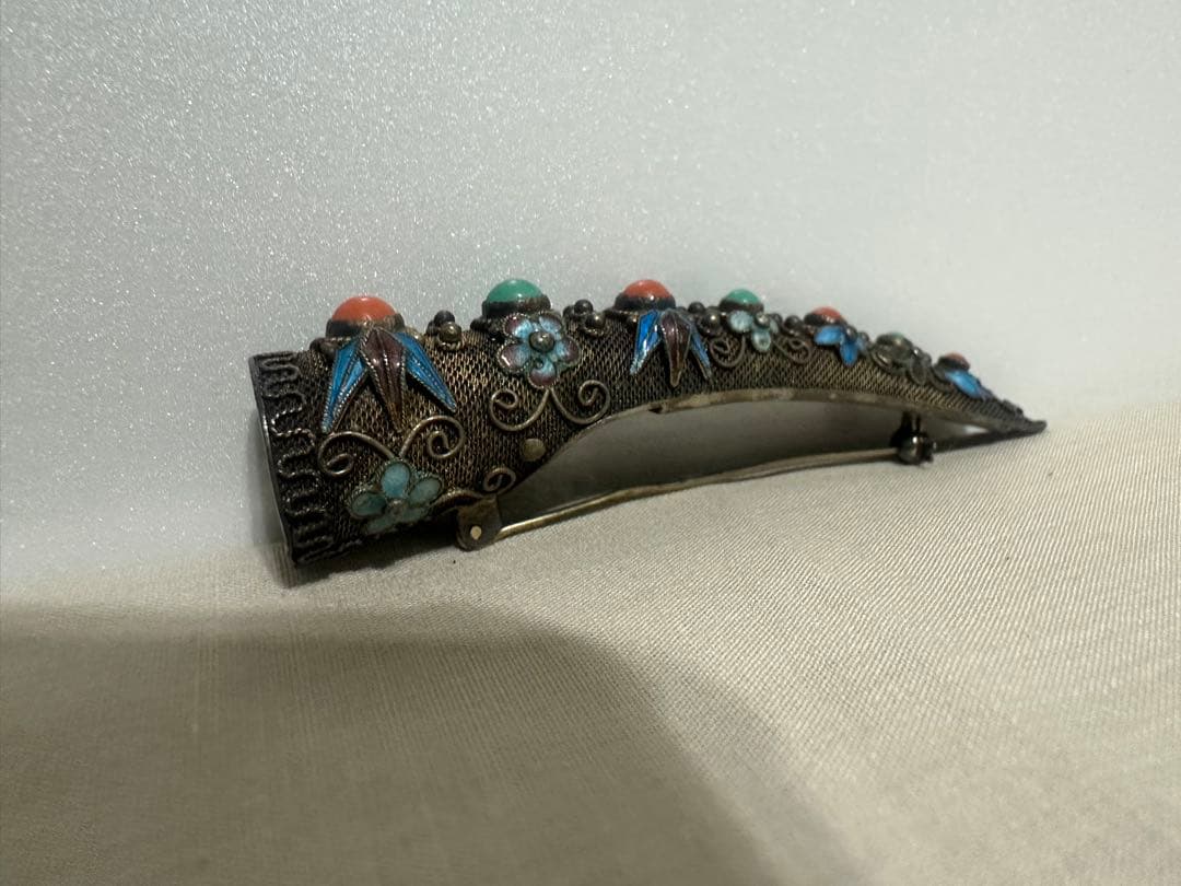 sk ヴィンテージ　アンティーク　ブローチ　中国七宝