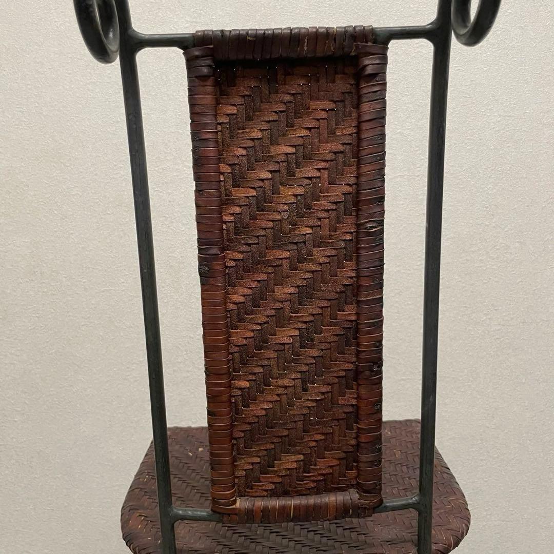 ラタン　籐　ラタンチェア　ガーデンチェア　アイアンフレーム　レトロ　デスクチェア