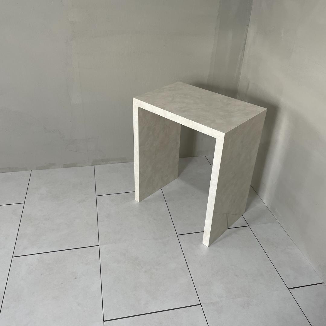 テーブル 小 大理石調デスク 大理石風 ホワイト 白