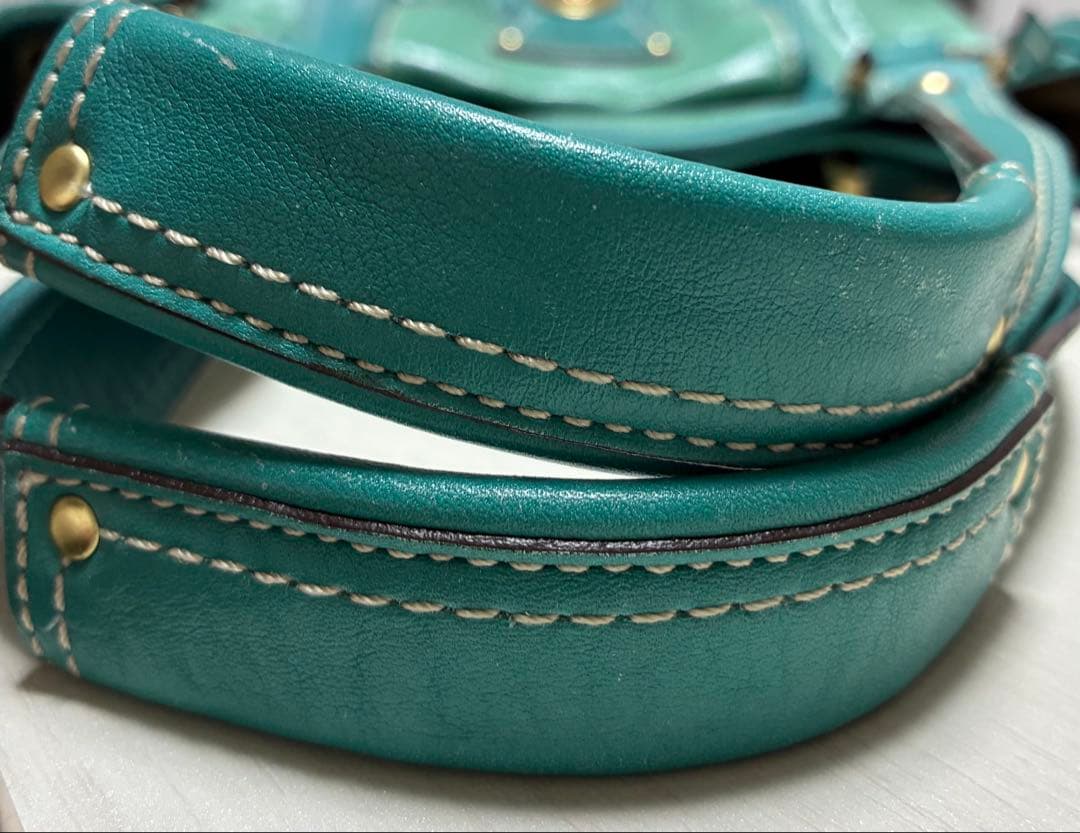 COACH ターコイズブルー　 ショルダーバッグ＆２つ折財布 セット