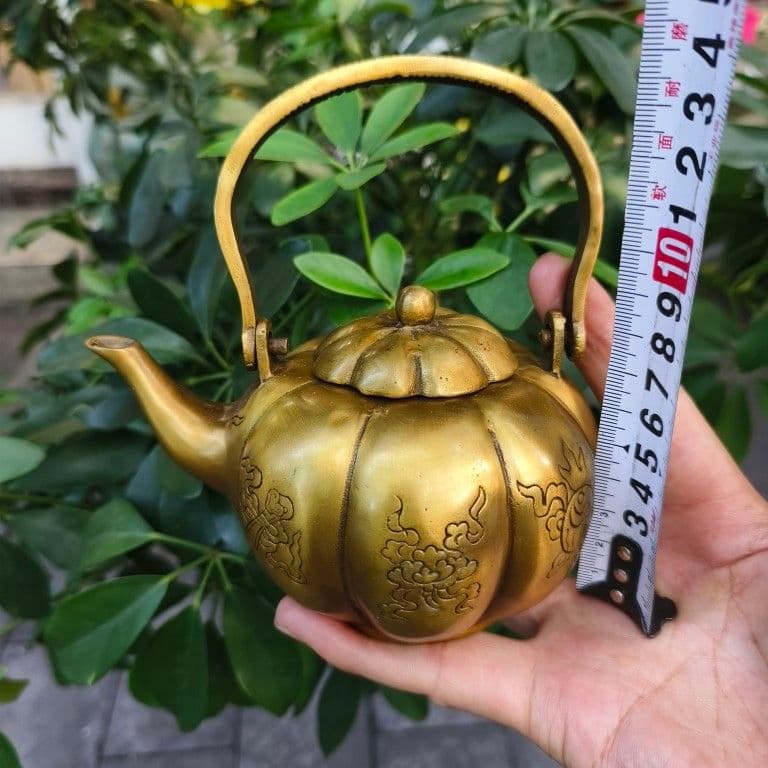 提梁南瓜八宝茶壺 酒壺 茶道置物 煎茶道具