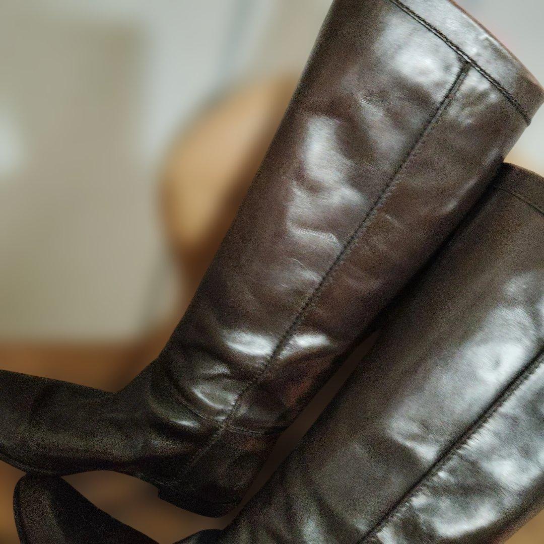 hane様2点おまとめセルジオロッシ　レザーロングブーツ茶37　レディニット