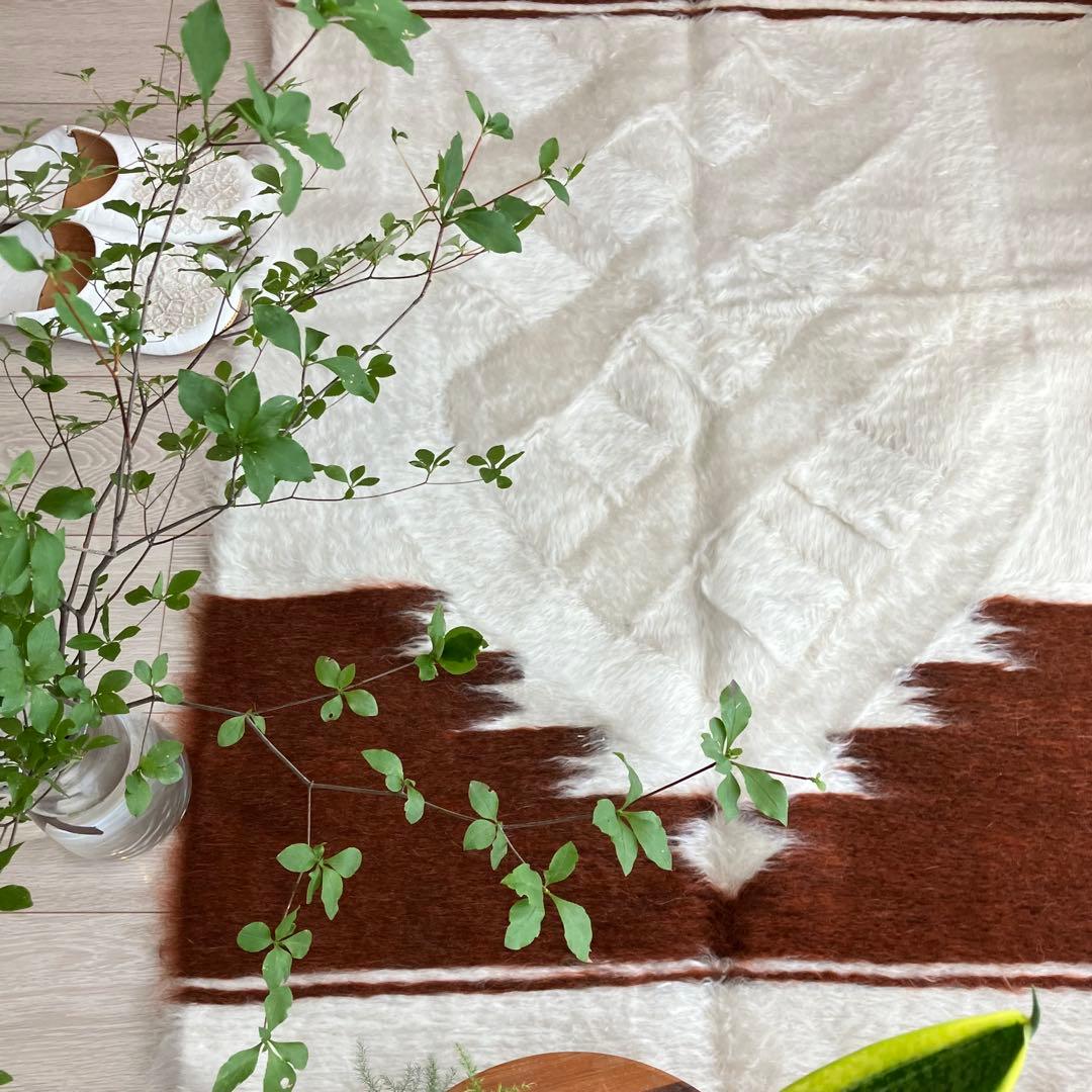 新品✳︎wool100％　チョコ　ミルキー　バッターニエ　トルコヴィンテージラグ