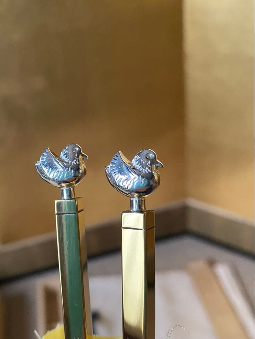 南鐐　鳥頭　飾火箸　金森紹栄氏作