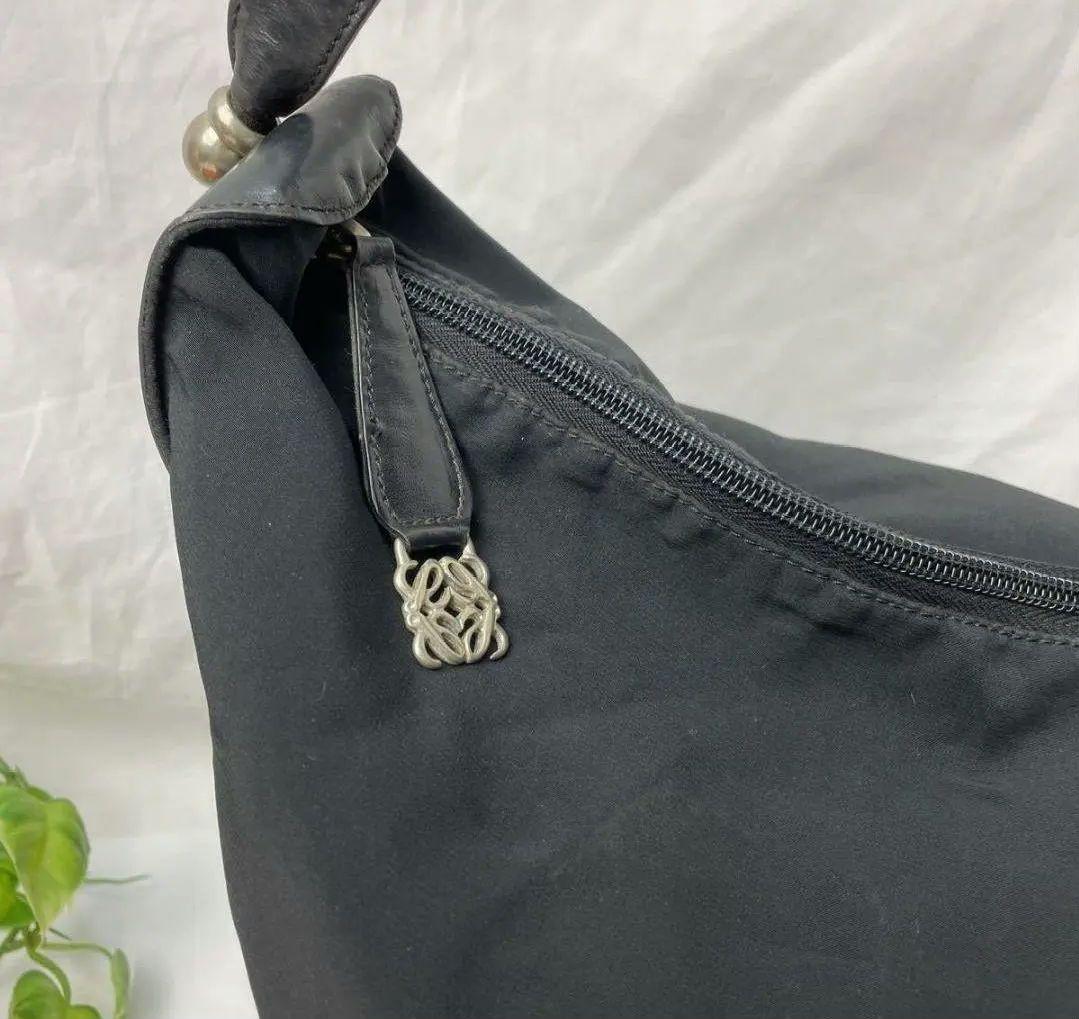 【希少】LOEWE ショルダーバッグ レザー＆ナイロン アナグラム