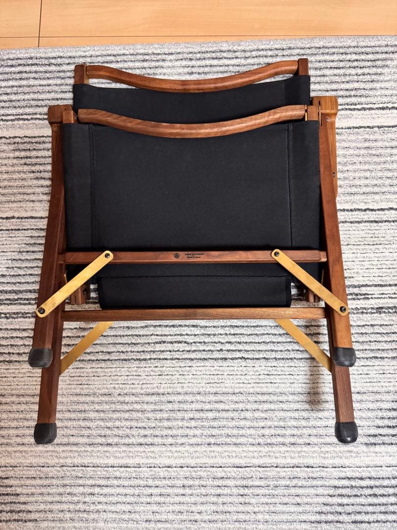 キャンプオンパレード　コンダクターズチェア　ローチェアハイバック、帆布一体型、黒