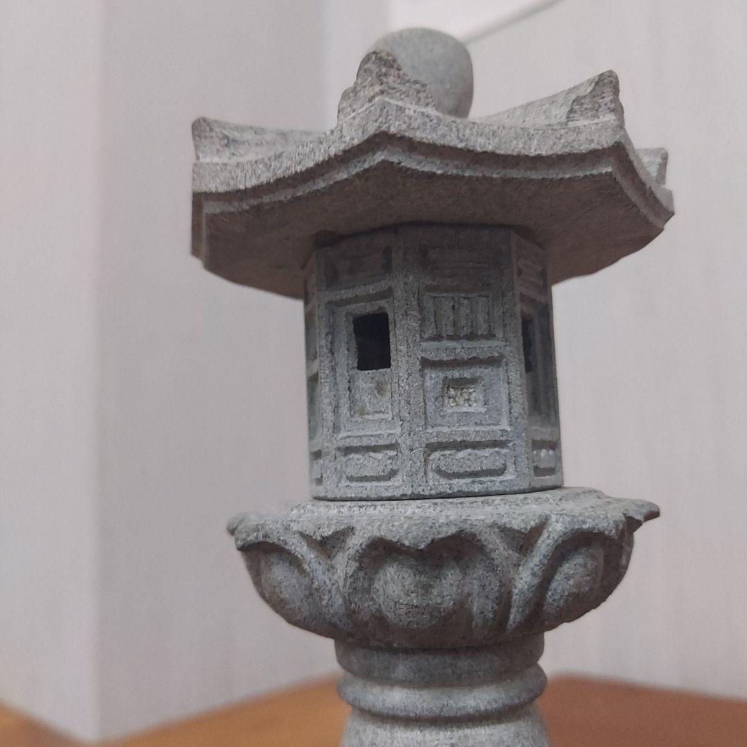 石製 和風灯篭 約25cm グレー