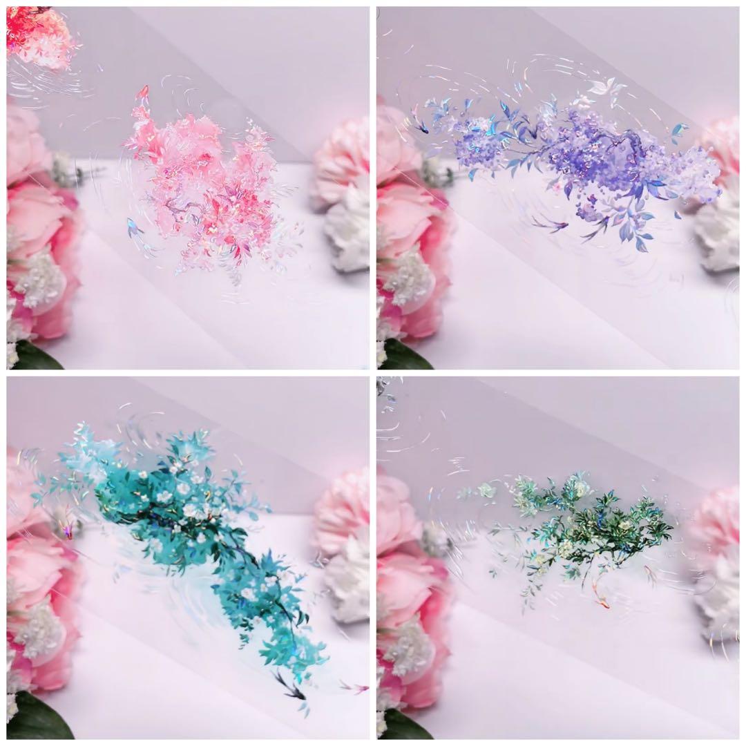 贝壳光 风过水生花 6cm×5m 半端巻き 海外マステ 海外マスキングテープ