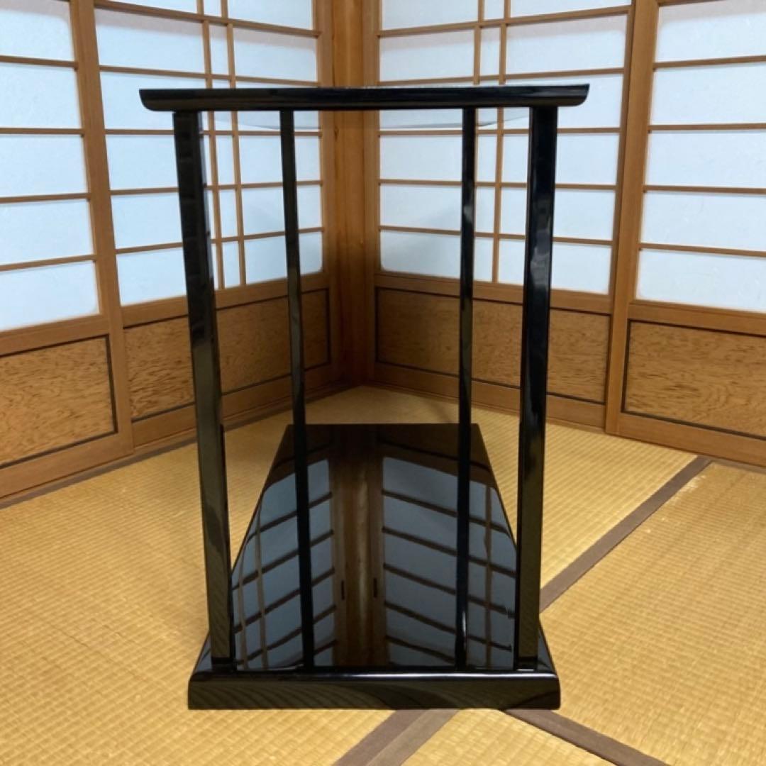 真台子 飾り棚 台 真塗 黒 木製 組立式 大型 和風 茶道具 レトロ