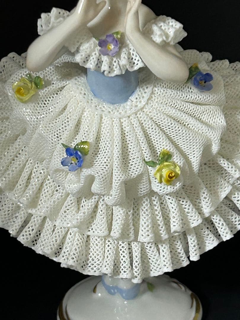 【美品】アイリッシュドレスデン フリルドレスレース ドイツ オリジナルBOX付