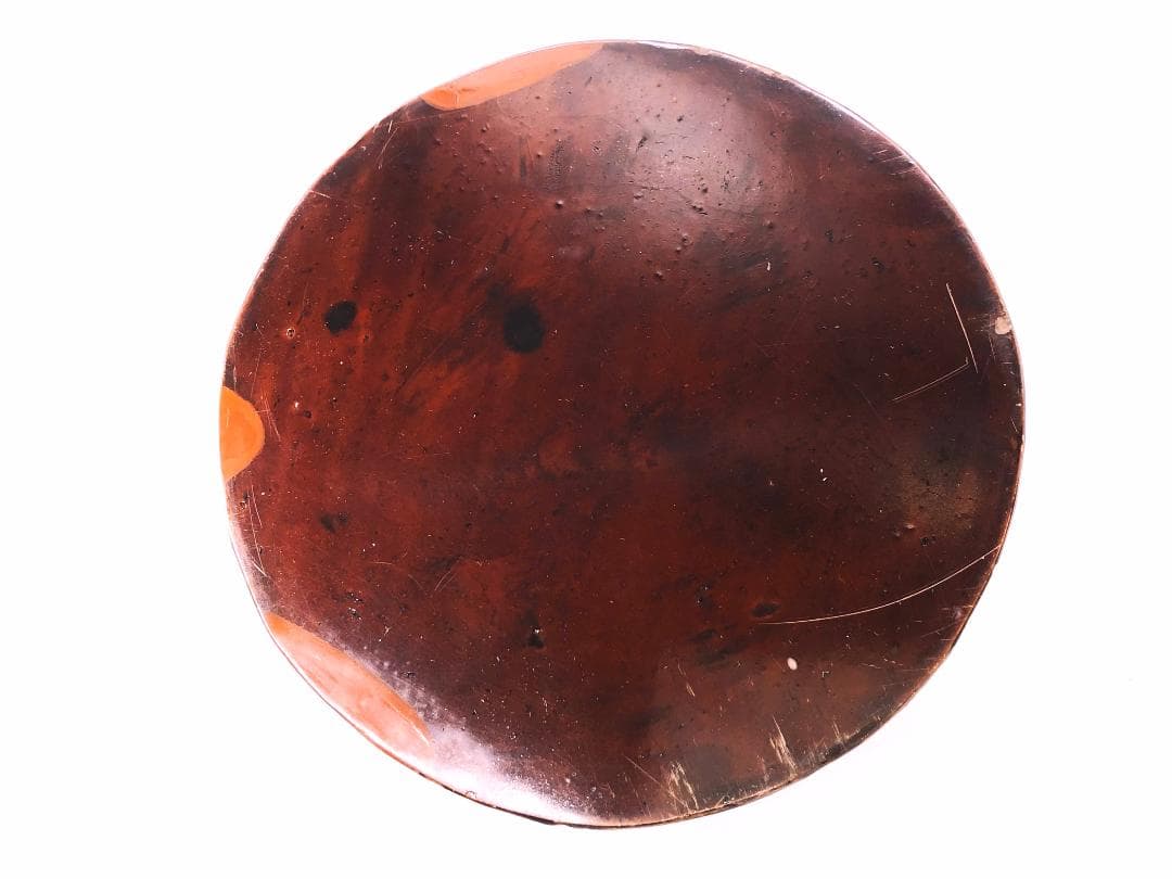 【 黒色澄泥硯 】　本阿弥光悦 作/土佐光起 下絵　伝世品　　O1205E