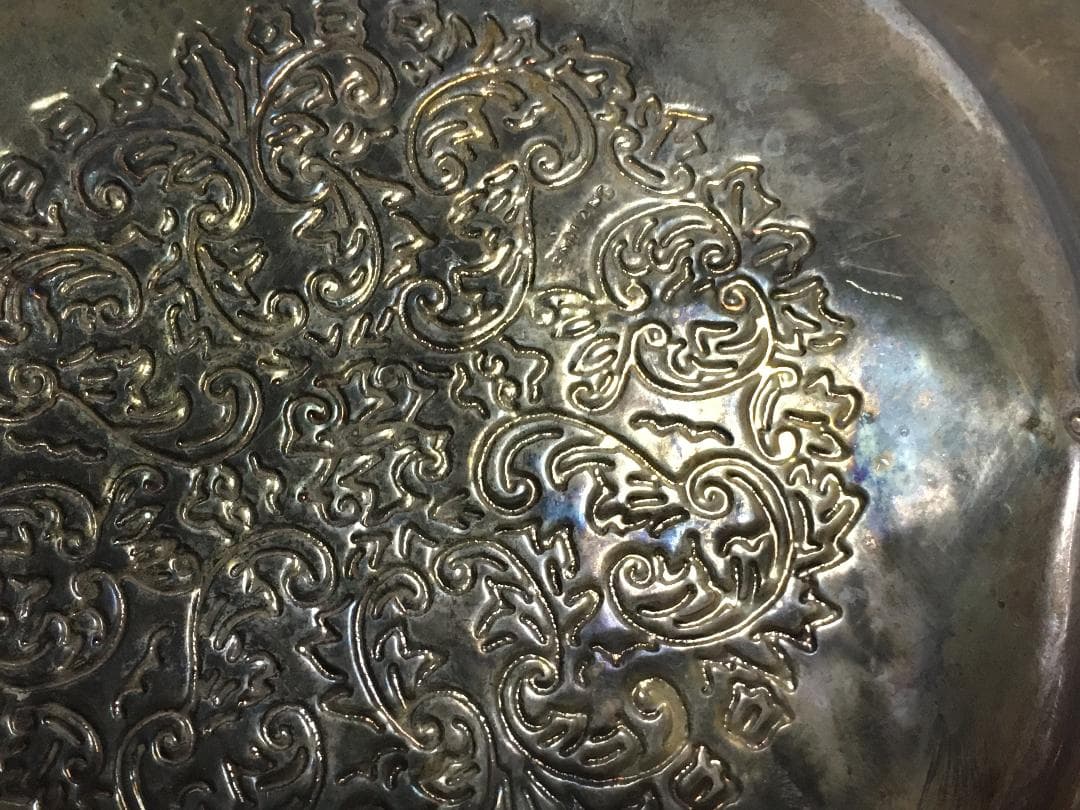 イギリス製 アンティークシルバープレート 台 スプーン ティー アールヌーヴォー